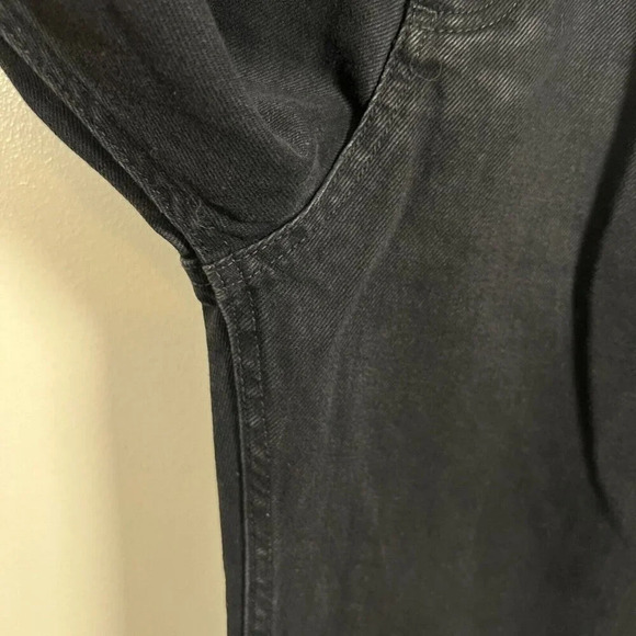 Zara High Rise Straight Leg Jeans Size 2 Black Denim Button Fly High Waist - Picture 6 of 12